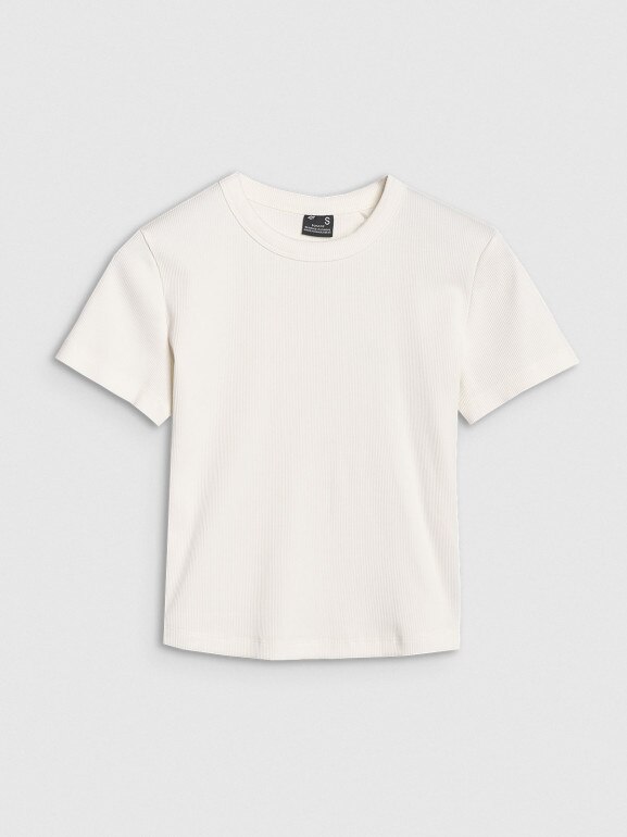Damski t-shirt basic 4F 4FRSS25TTSHF2696 - biały