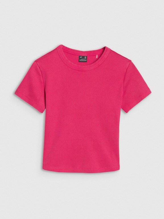Damski t-shirt basic 4F 4FRSS25TTSHF2696 - różowy