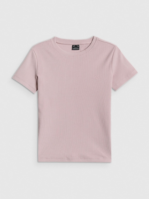 Damski t-shirt basic 4F 4FRSS26TTSHF3629 - różowy