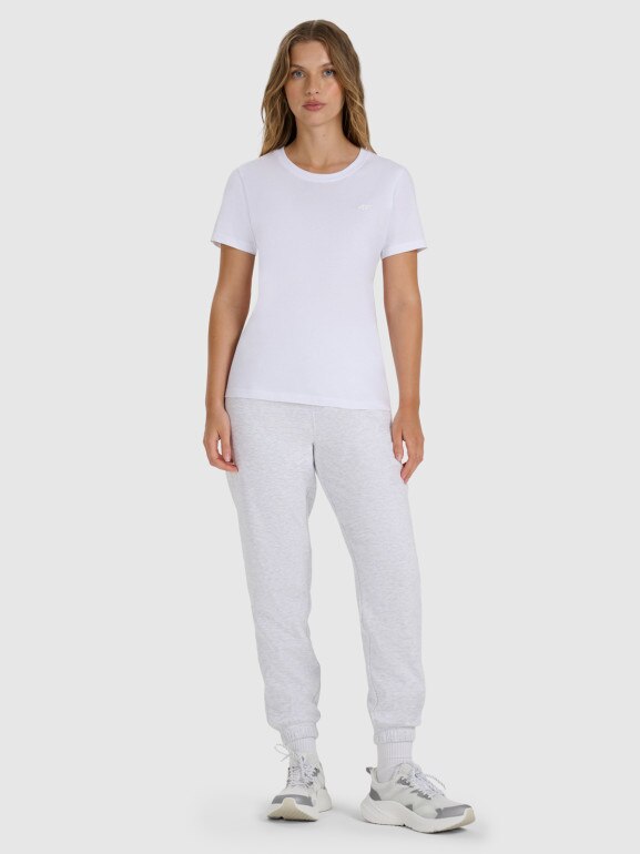 Damski t-shirt basic 4F 4FWMM00TTSHF2356 - biały