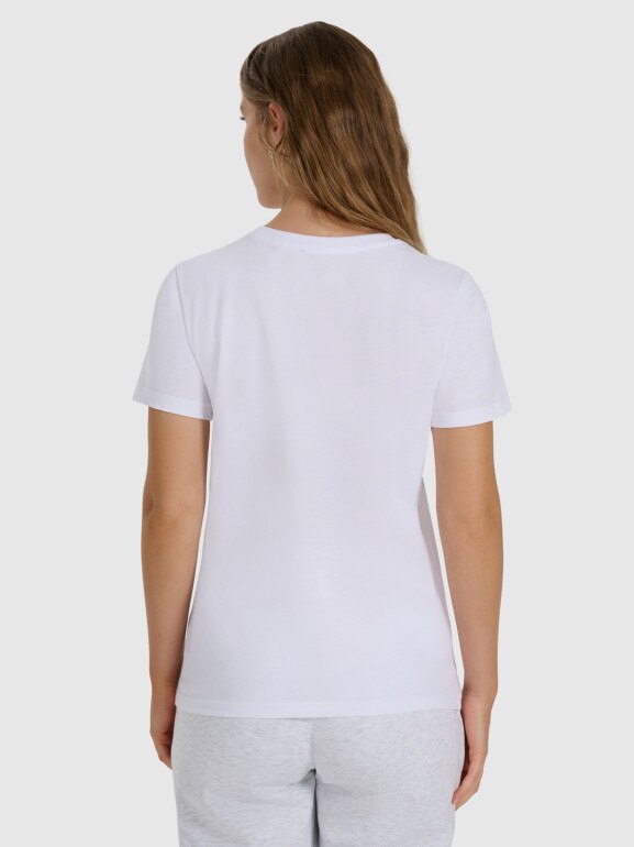 Damski t-shirt basic 4F 4FWMM00TTSHF2356 - biały
