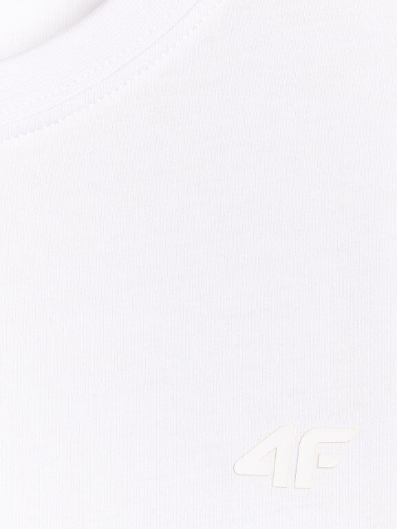 Damski t-shirt basic 4F 4FWMM00TTSHF2356 - biały