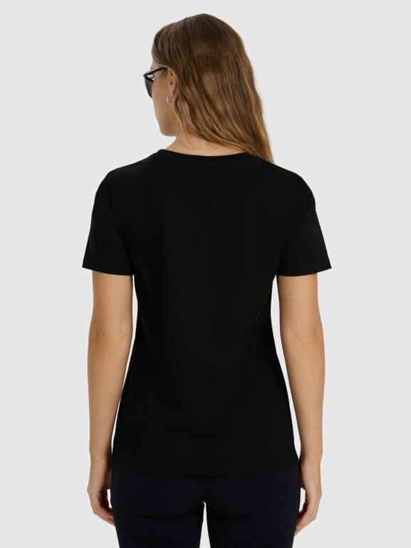 Damski t-shirt basic 4F 4FWMM00TTSHF2356 - czarny