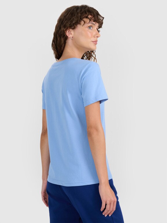 Damski t-shirt basic 4F 4FWMM00TTSHF2356 - niebieski
