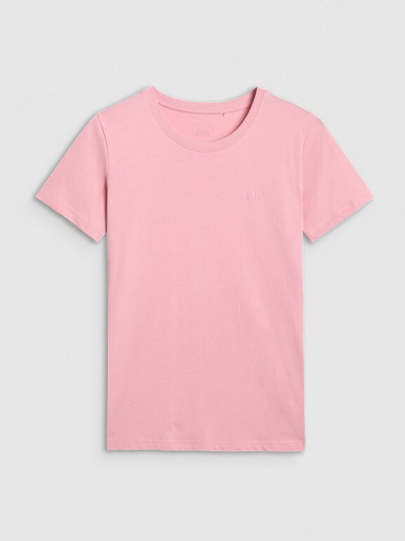 Damski t-shirt basic 4F 4FWMM00TTSHF2356 - różowy