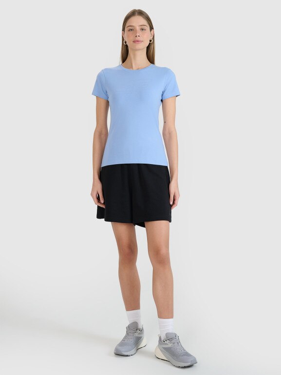Damski t-shirt basic 4F 4FWMM00TTSHF2674 - niebieski