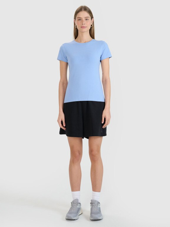 Damski t-shirt basic 4F 4FWMM00TTSHF2674 - niebieski