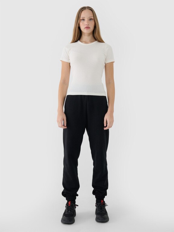 Damski t-shirt basic 4F 4FWSS25TTSHF1968 - biały