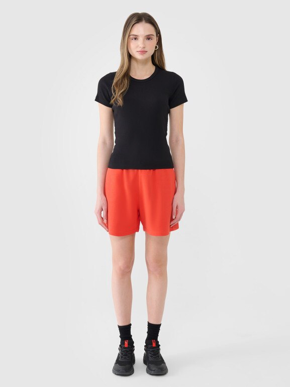 Damski t-shirt basic 4F 4FWSS25TTSHF1968 - czarny