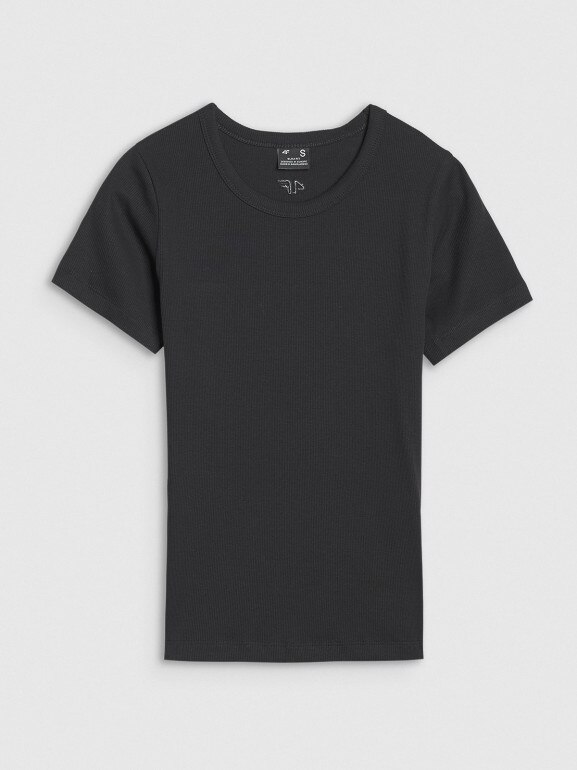 Damski t-shirt basic 4F 4FWSS25TTSHF1968 - czarny