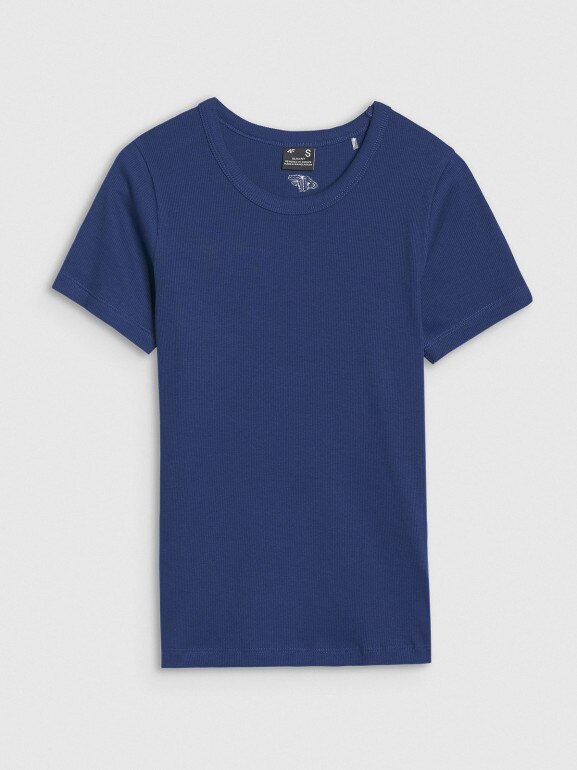 Damski t-shirt basic 4F 4FWSS25TTSHF1968 - granatowy