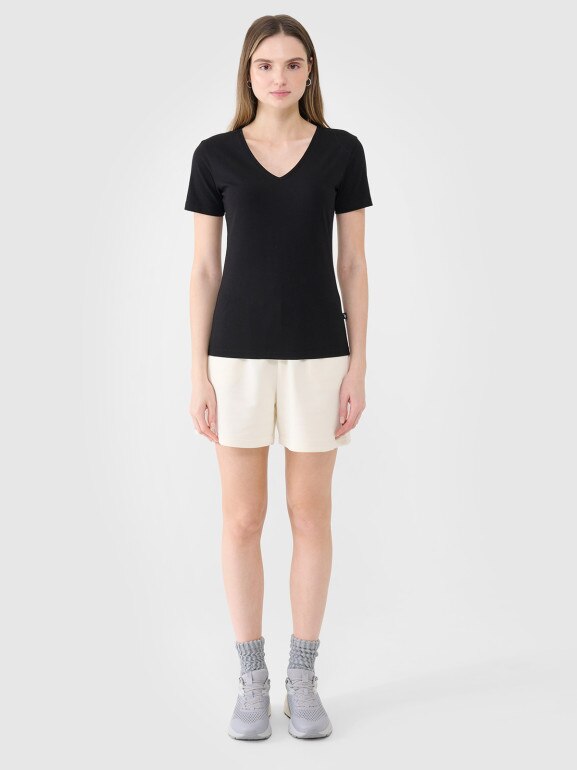 Damski t-shirt basic 4F 4FWSS25TTSHF1990 - czarny