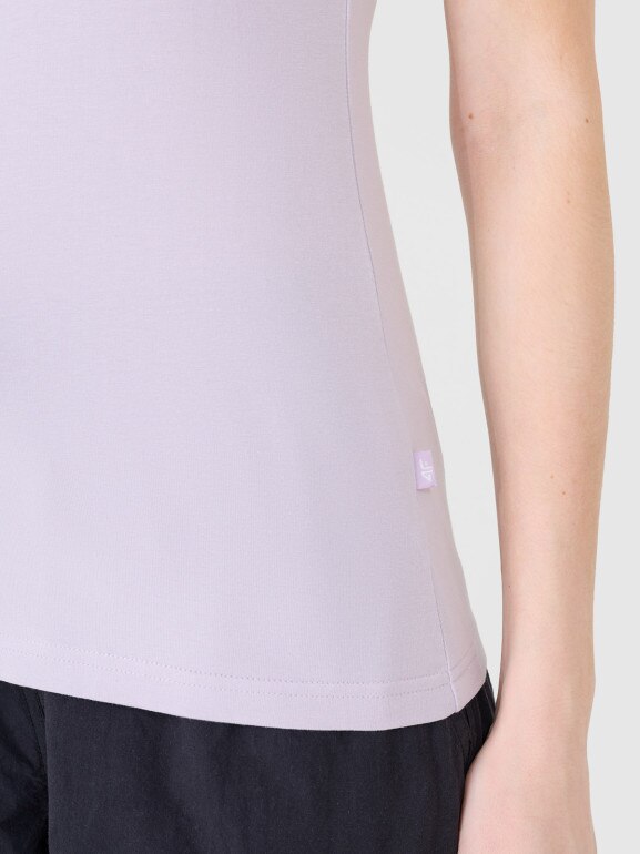 Damski t-shirt basic 4F 4FWSS25TTSHF1990 - fioletowy