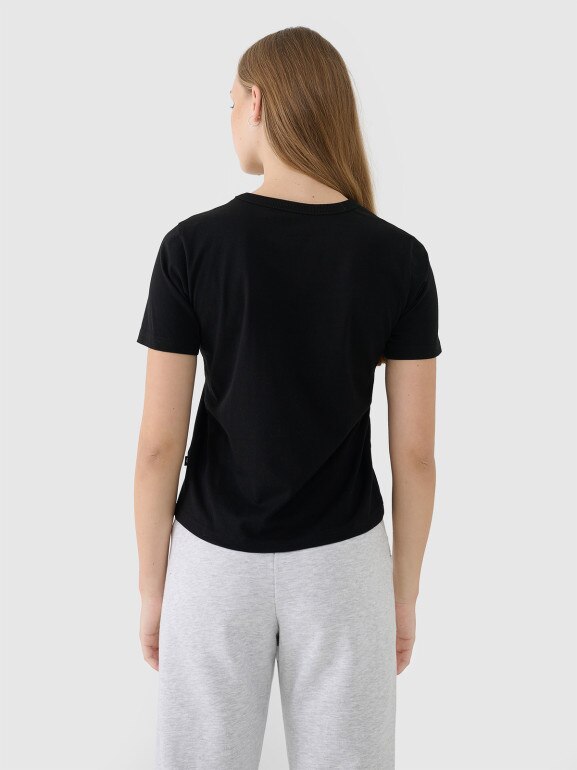 Damski t-shirt basic 4F 4FWSS25TTSHF1991 - czarny