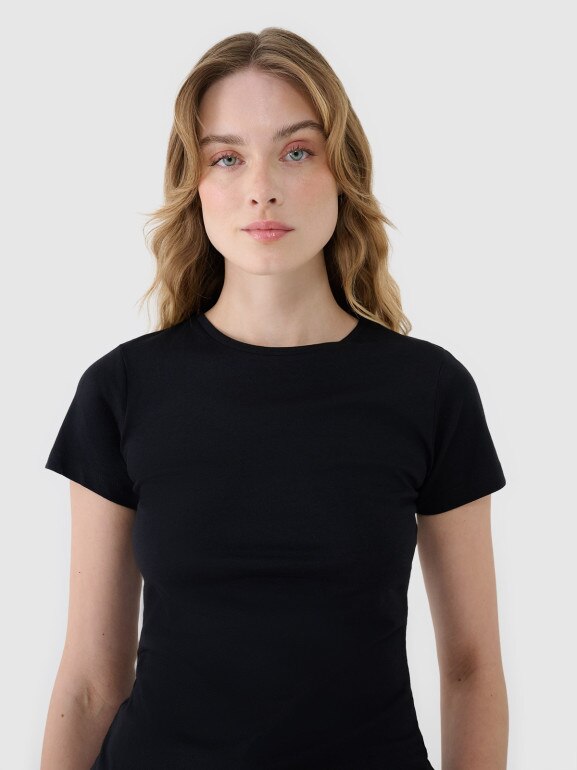 Damski t-shirt basic 4F 4FWSS25TTSHF1995 - czarny