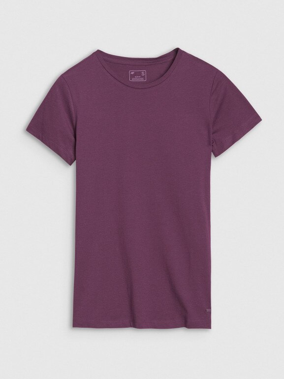 Damski t-shirt basic 4F 4FWSS25TTSHF1995 - fioletowy