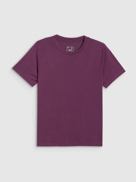 Damski t-shirt basic 4F 4FWSS26TTSHF2773 - fioletowy