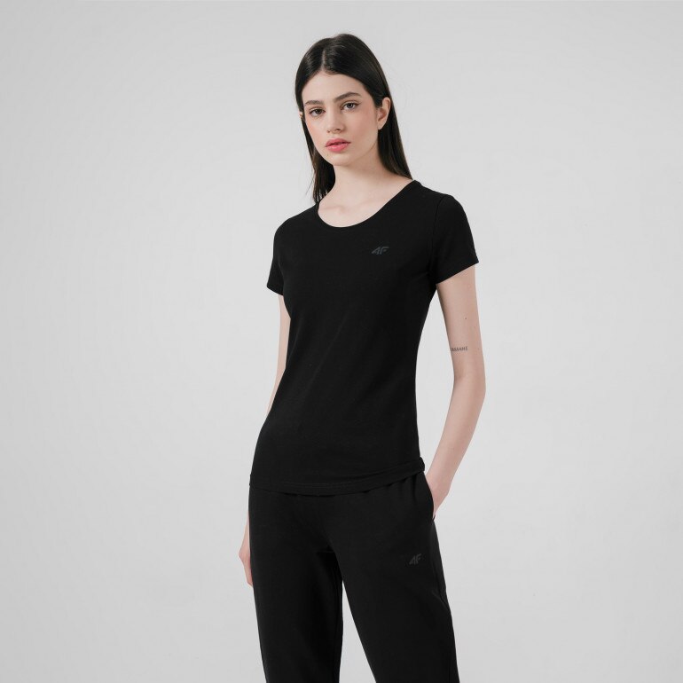 Damski t-shirt basic 4F NOSD4-TSD300 - czarny
