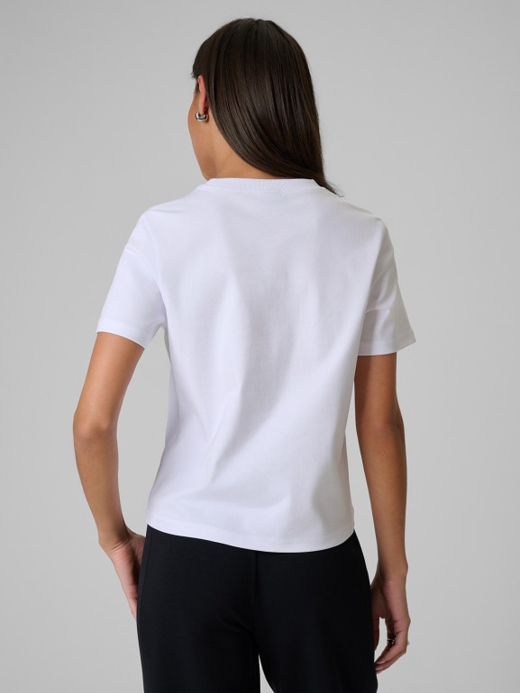 Damski t-shirt bez nadruku 4F 4FRSS26TTSHF3985 - biały