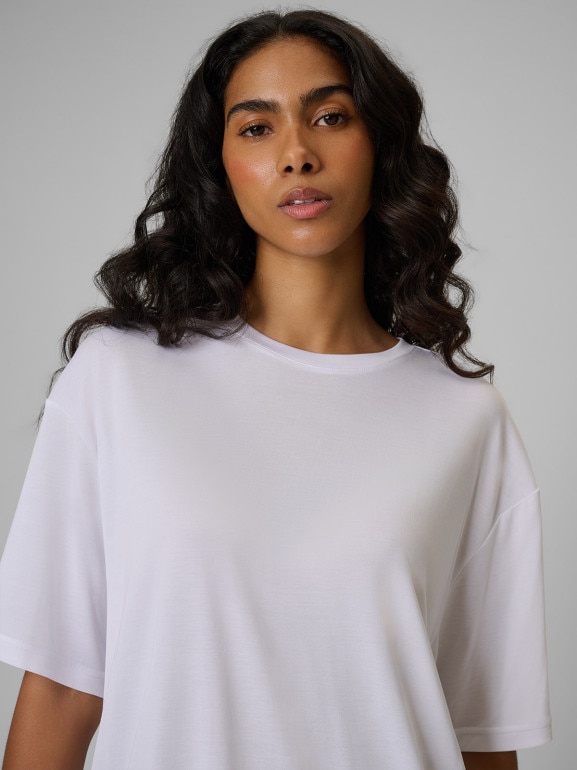 Damski t-shirt bez nadruku 4F 4FRSS26TTSHF4262 - biały