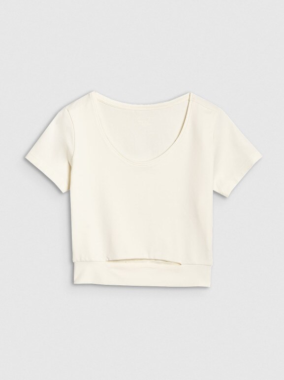 Damski t-shirt crop top 4F 4FRSS25TTSHF2695 - biały