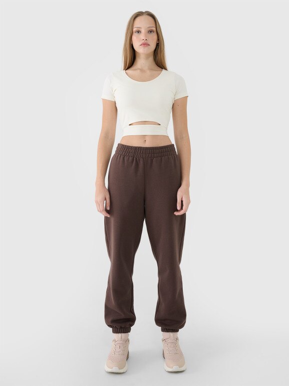 Damski t-shirt crop top 4F 4FRSS25TTSHF2695 - biały