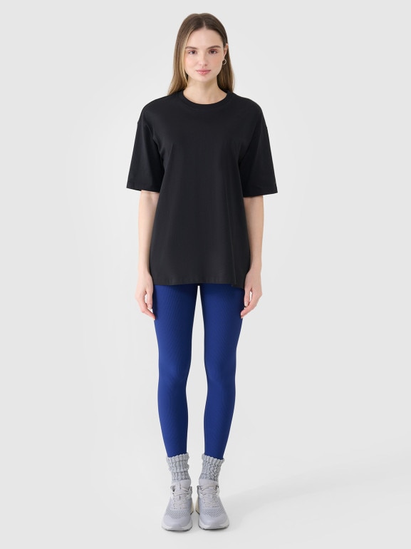 Damski t-shirt crop top 4F 4FRSS25TTSHF2695 - czarny