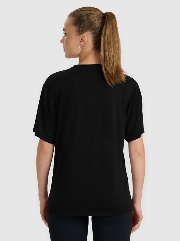 Damski t-shirt oversize 4F 4FRAW25TTSHF3408 - czarny