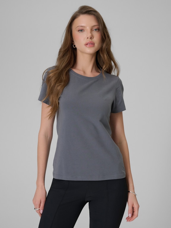 Damski t-shirt slim 4F 4FRSS26TTSHF3628 - szary