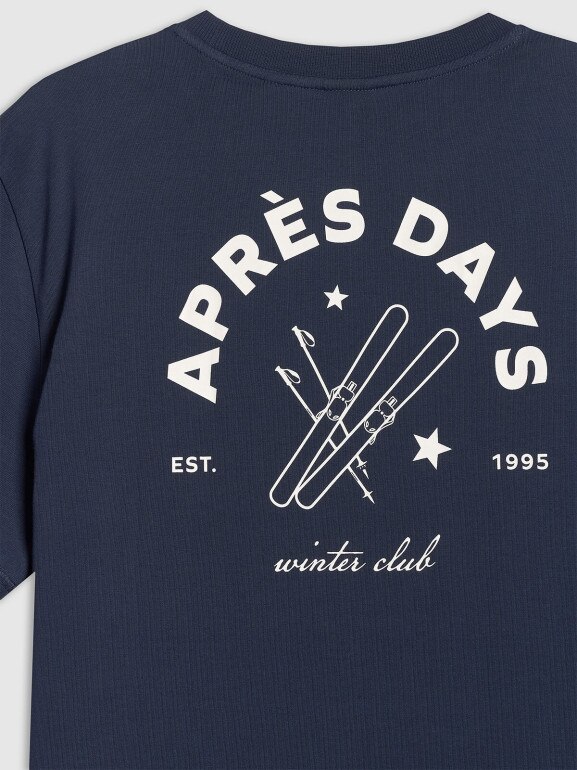 Damski t-shirt z nadrukiem 4F 4FRAW25TTSHF3411 - granatowy