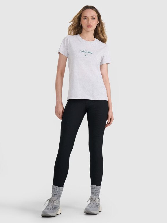 Damski t-shirt z nadrukiem 4F 4FRSS25TTSHF2780 - szary