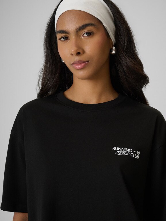 Damski t-shirt z nadrukiem 4F 4FRSS26TTSHF3794 - czarny