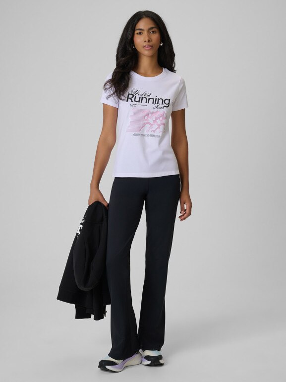 Damski t-shirt z nadrukiem 4F 4FRSS26TTSHF3800 - biały