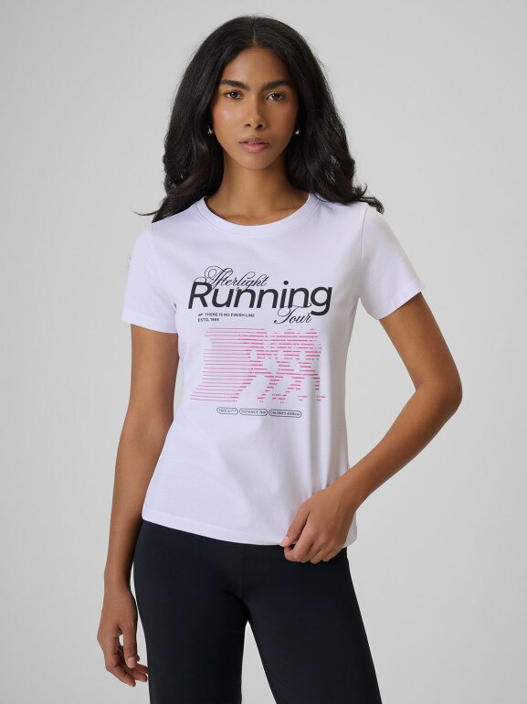 Damski t-shirt z nadrukiem 4F 4FRSS26TTSHF3800 - biały