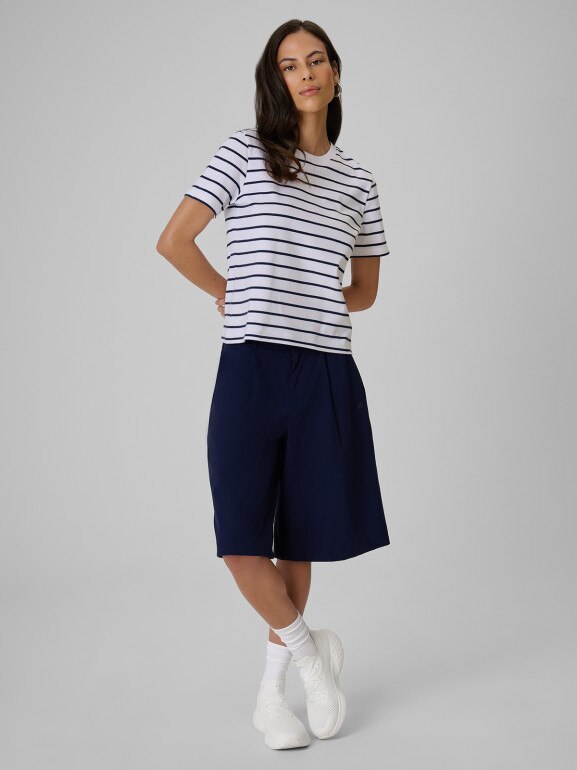 Damski t-shirt w paski 4F 4FRSS26TTSHF4023 - biały