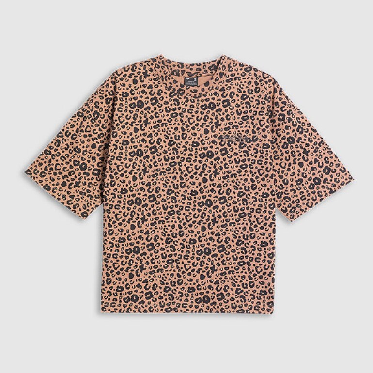 Damski t-shirt z nadrukiem 4F 4FRSS26TTSHF4024 - brązowy