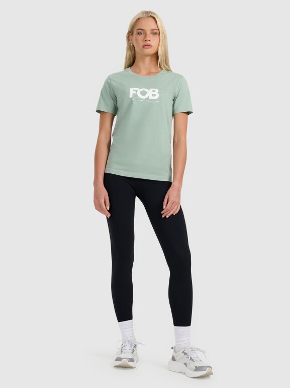 Damski t-shirt z nadrukiem 4F 4FWAW25TTSHF3117 - zielony