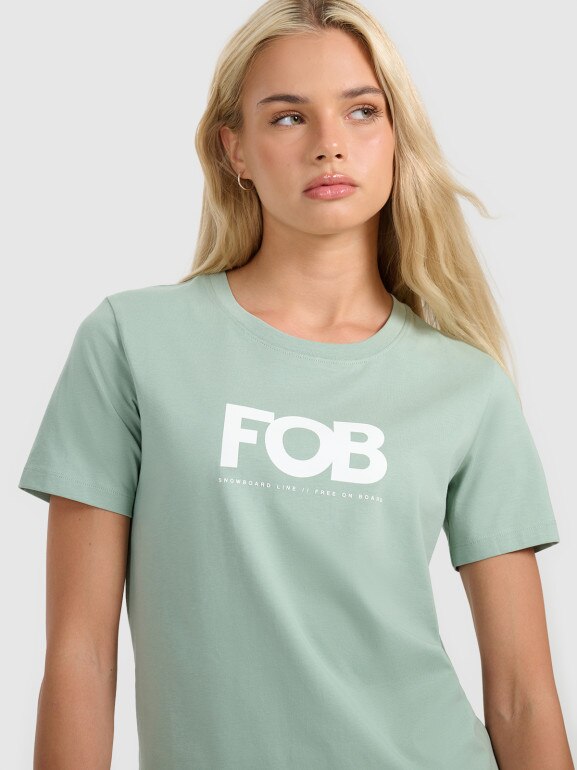 Damski t-shirt z nadrukiem 4F 4FWAW25TTSHF3117 - zielony