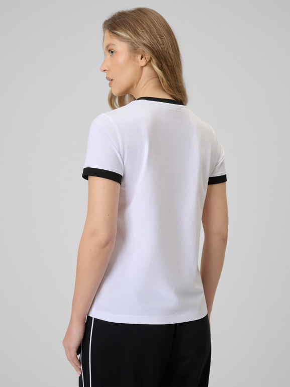 Damski t-shirt z nadrukiem 4F 4FWSS26TTSHF2725 - biały