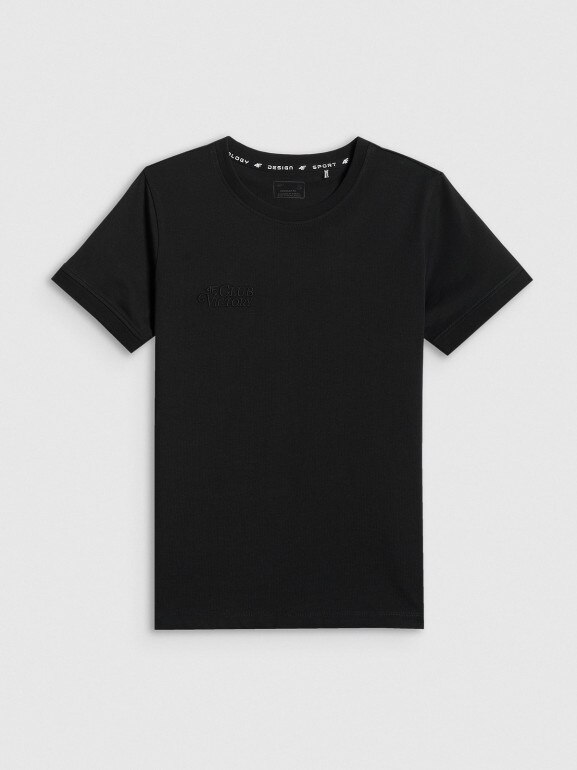 Damski t-shirt z nadrukiem 4F 4FWSS26TTSHF2725 - czarny