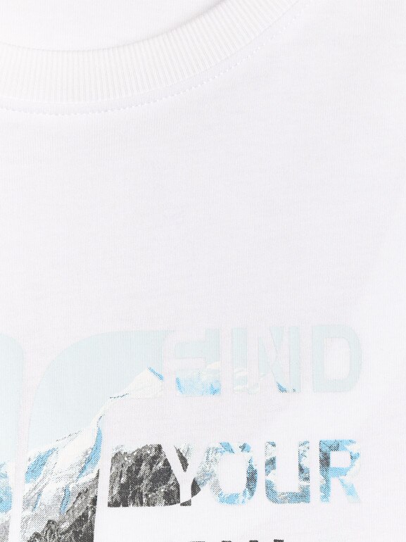 Damski t-shirt z nadrukiem 4F 4FWSS26TTSHF2775 - biały