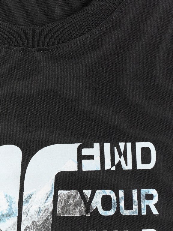 Damski t-shirt z nadrukiem 4F 4FWSS26TTSHF2775 - czarny