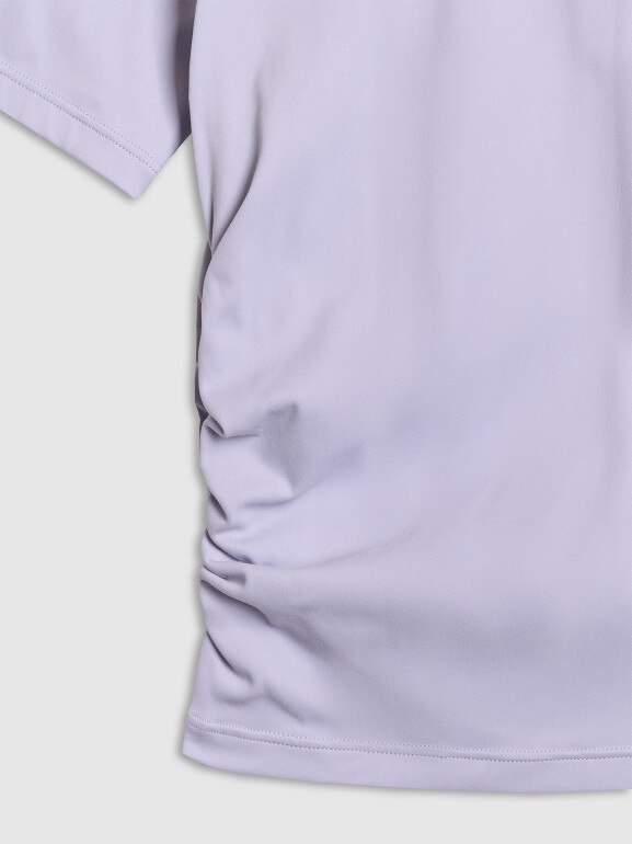 Damski crop top do jogi i pilatesu 4F 4FWAW25TFTSF1524 - fioletowy