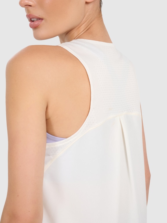 Damski top treningowy 4F 4FWAW25TFSLF572 - beżowy