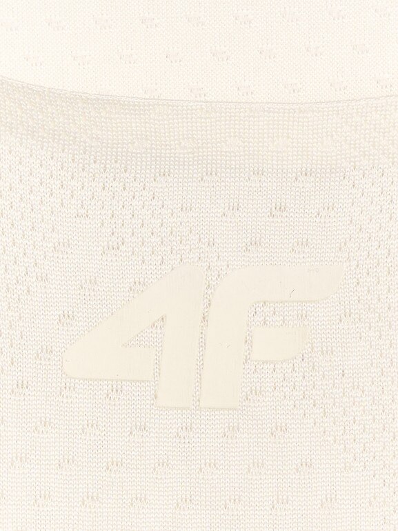 Damski top treningowy 4F 4FWAW25TFSLF572 - beżowy