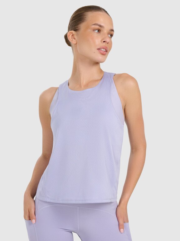 Damski top treningowy 4F 4FWAW25TFSLF572 - fioletowy