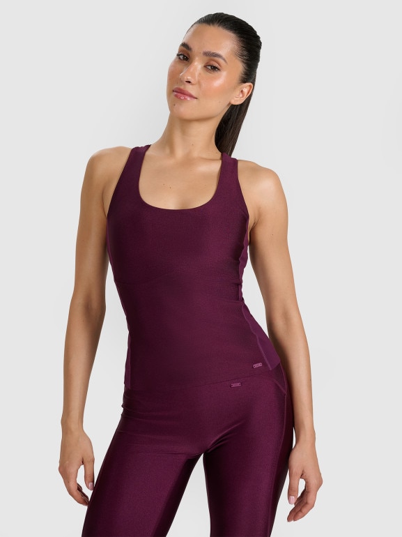 Damski top treningowy 4F 4FWAW25TFSLF573 - fioletowy