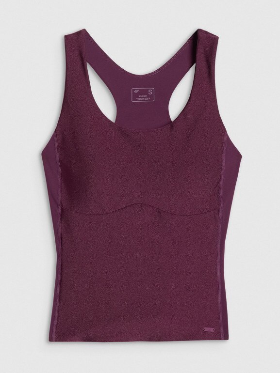 Damski top treningowy 4F 4FWAW25TFSLF573 - fioletowy