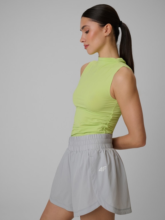 Damski top treningowy 4F 4FWSS26TFSLF0749 - zielony