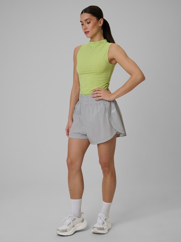 Damski top treningowy 4F 4FWSS26TFSLF0749 - zielony